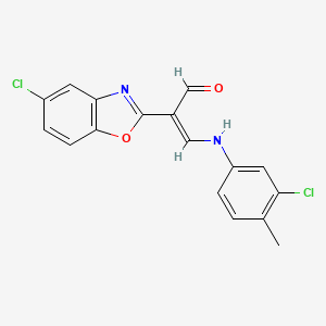 molecular formula C17H12Cl2N2O2 B10911934 (2Z)-2-(5-chloro-1,3-benzoxazol-2-yl)-3-[(3-chloro-4-methylphenyl)amino]prop-2-enal 
