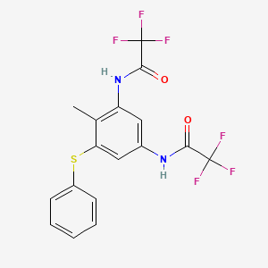 molecular formula C17H12F6N2O2S B10912011 N,N'-[4-methyl-5-(phenylsulfanyl)benzene-1,3-diyl]bis(2,2,2-trifluoroacetamide) 