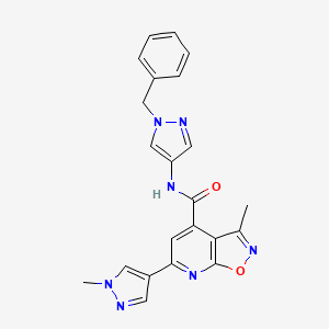 molecular formula C22H19N7O2 B10912110 N-(1-benzyl-1H-pyrazol-4-yl)-3-methyl-6-(1-methyl-1H-pyrazol-4-yl)[1,2]oxazolo[5,4-b]pyridine-4-carboxamide 