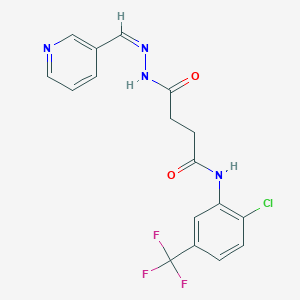 molecular formula C17H14ClF3N4O2 B10912188 N-[2-chloro-5-(trifluoromethyl)phenyl]-4-oxo-4-[(2Z)-2-(pyridin-3-ylmethylidene)hydrazinyl]butanamide 