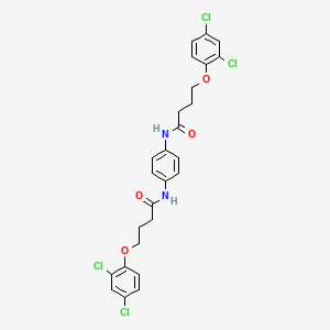 molecular formula C26H24Cl4N2O4 B10912256 N,N'-benzene-1,4-diylbis[4-(2,4-dichlorophenoxy)butanamide] 