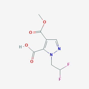 molecular formula C8H8F2N2O4 B10912309 1-(2,2-Difluoroethyl)-4-(methoxycarbonyl)-1H-pyrazole-5-carboxylic acid 