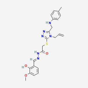 molecular formula C23H26N6O3S B10912320 N'-[(E)-(2-hydroxy-3-methoxyphenyl)methylidene]-2-{[5-{[(4-methylphenyl)amino]methyl}-4-(prop-2-en-1-yl)-4H-1,2,4-triazol-3-yl]sulfanyl}acetohydrazide 