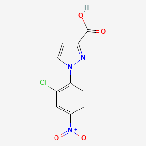molecular formula C10H6ClN3O4 B10912328 1-(2-Chloro-4-nitrophenyl)-1H-pyrazole-3-carboxylic acid 