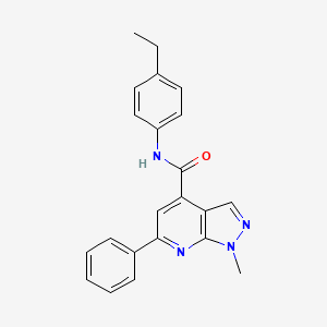 molecular formula C22H20N4O B10912412 N-(4-ethylphenyl)-1-methyl-6-phenyl-1H-pyrazolo[3,4-b]pyridine-4-carboxamide 