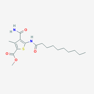 molecular formula C18H28N2O4S B10912418 Methyl 4-carbamoyl-5-(decanoylamino)-3-methylthiophene-2-carboxylate 