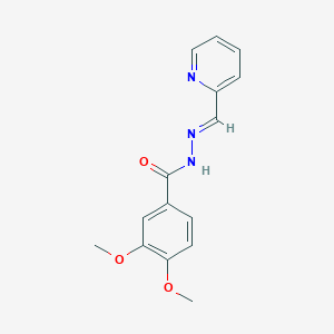 molecular formula C15H15N3O3 B10912509 3,4-Dimethoxy-benzoic acid pyridin-2-ylmethylene-hydrazide 