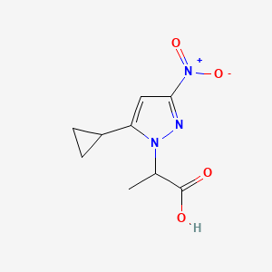 molecular formula C9H11N3O4 B10912566 2-(5-cyclopropyl-3-nitro-1H-pyrazol-1-yl)propanoic acid 