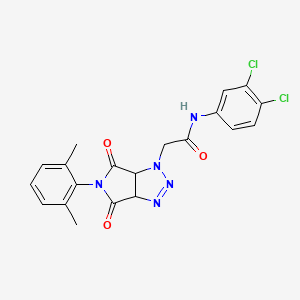 molecular formula C20H17Cl2N5O3 B10912599 N-(3,4-dichlorophenyl)-2-[5-(2,6-dimethylphenyl)-4,6-dioxo-4,5,6,6a-tetrahydropyrrolo[3,4-d][1,2,3]triazol-1(3aH)-yl]acetamide 