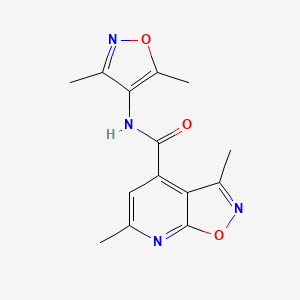 molecular formula C14H14N4O3 B10912638 N-(3,5-dimethyl-1,2-oxazol-4-yl)-3,6-dimethyl[1,2]oxazolo[5,4-b]pyridine-4-carboxamide 