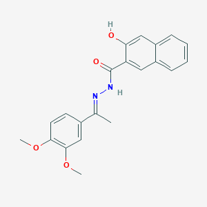 molecular formula C21H20N2O4 B10912684 N'-[(1E)-1-(3,4-dimethoxyphenyl)ethylidene]-3-hydroxynaphthalene-2-carbohydrazide 