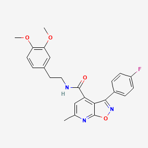 molecular formula C24H22FN3O4 B10912733 N-[2-(3,4-dimethoxyphenyl)ethyl]-3-(4-fluorophenyl)-6-methyl[1,2]oxazolo[5,4-b]pyridine-4-carboxamide 