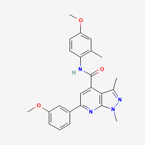 molecular formula C24H24N4O3 B10912785 N-(4-methoxy-2-methylphenyl)-6-(3-methoxyphenyl)-1,3-dimethyl-1H-pyrazolo[3,4-b]pyridine-4-carboxamide 