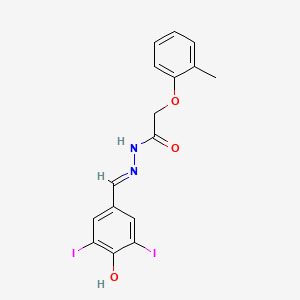 molecular formula C16H14I2N2O3 B10912830 N'-[(E)-(4-hydroxy-3,5-diiodophenyl)methylidene]-2-(2-methylphenoxy)acetohydrazide 