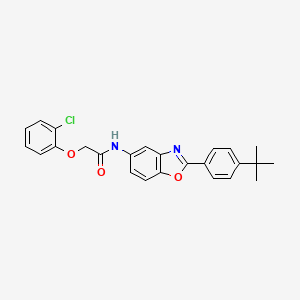 molecular formula C25H23ClN2O3 B10912836 N-[2-(4-tert-butylphenyl)-1,3-benzoxazol-5-yl]-2-(2-chlorophenoxy)acetamide 