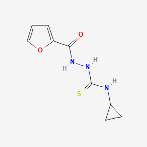 molecular formula C9H11N3O2S B10912995 N-cyclopropyl-2-(furan-2-ylcarbonyl)hydrazinecarbothioamide 