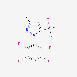 molecular formula C11H5F7N2 B10913006 3-methyl-1-(2,3,5,6-tetrafluorophenyl)-5-(trifluoromethyl)-1H-pyrazole 