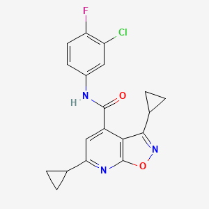 molecular formula C19H15ClFN3O2 B10913102 N-(3-chloro-4-fluorophenyl)-3,6-dicyclopropyl[1,2]oxazolo[5,4-b]pyridine-4-carboxamide 