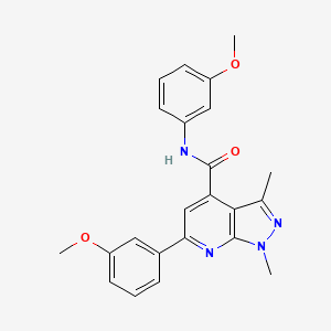 molecular formula C23H22N4O3 B10913185 N,6-bis(3-methoxyphenyl)-1,3-dimethyl-1H-pyrazolo[3,4-b]pyridine-4-carboxamide 
