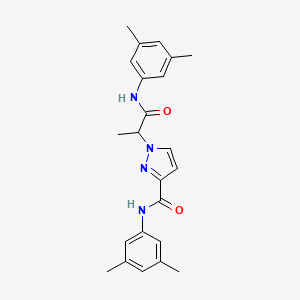 molecular formula C23H26N4O2 B10913295 N-(3,5-dimethylphenyl)-1-{1-[(3,5-dimethylphenyl)amino]-1-oxopropan-2-yl}-1H-pyrazole-3-carboxamide 