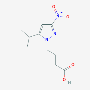 molecular formula C10H15N3O4 B10913361 4-[3-nitro-5-(propan-2-yl)-1H-pyrazol-1-yl]butanoic acid 
