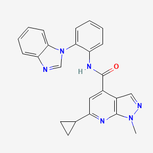 molecular formula C24H20N6O B10913414 N-[2-(1H-benzimidazol-1-yl)phenyl]-6-cyclopropyl-1-methyl-1H-pyrazolo[3,4-b]pyridine-4-carboxamide 