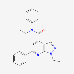 molecular formula C23H22N4O B10913432 N,1-diethyl-N,6-diphenyl-1H-pyrazolo[3,4-b]pyridine-4-carboxamide 