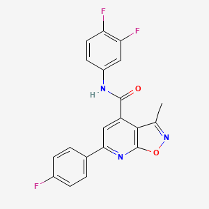 molecular formula C20H12F3N3O2 B10913477 N-(3,4-difluorophenyl)-6-(4-fluorophenyl)-3-methyl[1,2]oxazolo[5,4-b]pyridine-4-carboxamide 