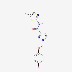 molecular formula C16H15FN4O2S B10913479 N-(4,5-dimethyl-1,3-thiazol-2-yl)-1-[(4-fluorophenoxy)methyl]-1H-pyrazole-3-carboxamide 