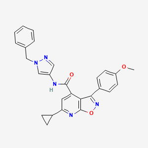 molecular formula C27H23N5O3 B10913578 N-(1-benzyl-1H-pyrazol-4-yl)-6-cyclopropyl-3-(4-methoxyphenyl)[1,2]oxazolo[5,4-b]pyridine-4-carboxamide 