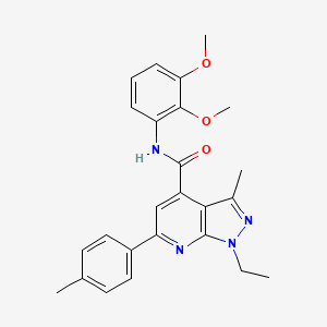 molecular formula C25H26N4O3 B10913693 N-(2,3-dimethoxyphenyl)-1-ethyl-3-methyl-6-(4-methylphenyl)-1H-pyrazolo[3,4-b]pyridine-4-carboxamide 