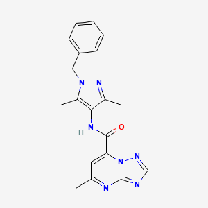 molecular formula C19H19N7O B10913956 N-(1-benzyl-3,5-dimethyl-1H-pyrazol-4-yl)-5-methyl[1,2,4]triazolo[1,5-a]pyrimidine-7-carboxamide 