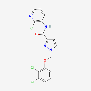 molecular formula C16H11Cl3N4O2 B10913975 N-(2-chloropyridin-3-yl)-1-[(2,3-dichlorophenoxy)methyl]-1H-pyrazole-3-carboxamide 
