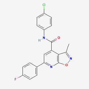 molecular formula C20H13ClFN3O2 B10914054 N-(4-chlorophenyl)-6-(4-fluorophenyl)-3-methyl[1,2]oxazolo[5,4-b]pyridine-4-carboxamide 