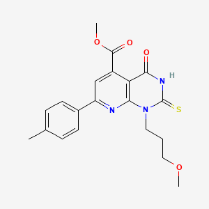 molecular formula C20H21N3O4S B10914095 Methyl 1-(3-methoxypropyl)-7-(4-methylphenyl)-4-oxo-2-sulfanyl-1,4-dihydropyrido[2,3-d]pyrimidine-5-carboxylate 