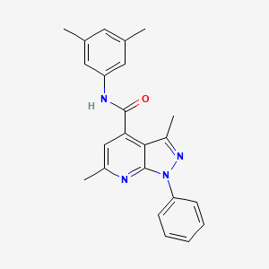 molecular formula C23H22N4O B10914116 N-(3,5-dimethylphenyl)-3,6-dimethyl-1-phenyl-1H-pyrazolo[3,4-b]pyridine-4-carboxamide 