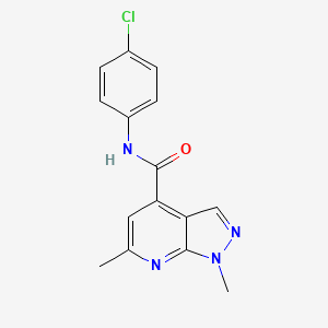 molecular formula C15H13ClN4O B10914213 N-(4-chlorophenyl)-1,6-dimethyl-1H-pyrazolo[3,4-b]pyridine-4-carboxamide 