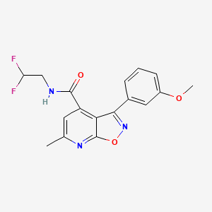 molecular formula C17H15F2N3O3 B10914411 N-(2,2-difluoroethyl)-3-(3-methoxyphenyl)-6-methyl[1,2]oxazolo[5,4-b]pyridine-4-carboxamide 