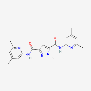 molecular formula C20H22N6O2 B10914602 N,N'-bis(4,6-dimethylpyridin-2-yl)-1-methyl-1H-pyrazole-3,5-dicarboxamide 