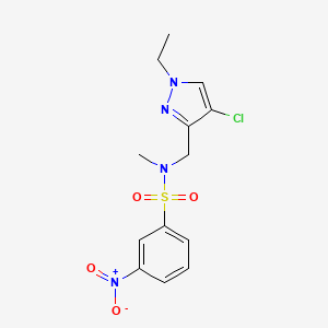 molecular formula C13H15ClN4O4S B10914722 N-[(4-chloro-1-ethyl-1H-pyrazol-3-yl)methyl]-N-methyl-3-nitrobenzenesulfonamide 