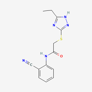 molecular formula C13H13N5OS B10915025 N-(2-cyanophenyl)-2-[(5-ethyl-4H-1,2,4-triazol-3-yl)sulfanyl]acetamide 