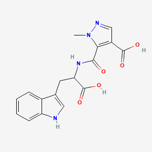 molecular formula C17H16N4O5 B10915227 N-[(4-carboxy-1-methyl-1H-pyrazol-5-yl)carbonyl]tryptophan 