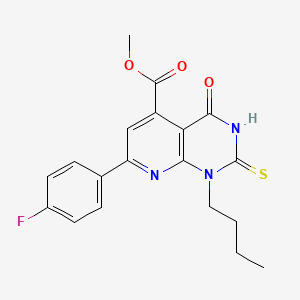 molecular formula C19H18FN3O3S B10915228 Methyl 1-butyl-7-(4-fluorophenyl)-4-oxo-2-sulfanyl-1,4-dihydropyrido[2,3-d]pyrimidine-5-carboxylate 