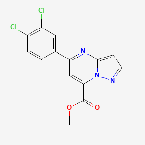 molecular formula C14H9Cl2N3O2 B10915324 Methyl 5-(3,4-dichlorophenyl)pyrazolo[1,5-a]pyrimidine-7-carboxylate 