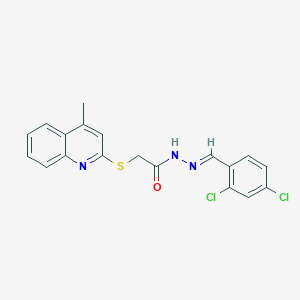 molecular formula C19H15Cl2N3OS B10915422 N'-[(E)-(2,4-dichlorophenyl)methylidene]-2-[(4-methylquinolin-2-yl)sulfanyl]acetohydrazide 