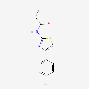 molecular formula C12H11BrN2OS B10915423 N-[4-(4-bromophenyl)-1,3-thiazol-2-yl]propanamide 