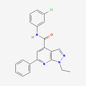 molecular formula C21H17ClN4O B10915525 N-(3-chlorophenyl)-1-ethyl-6-phenyl-1H-pyrazolo[3,4-b]pyridine-4-carboxamide 