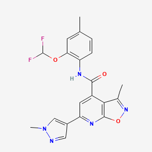 molecular formula C20H17F2N5O3 B10916084 N-[2-(difluoromethoxy)-4-methylphenyl]-3-methyl-6-(1-methyl-1H-pyrazol-4-yl)[1,2]oxazolo[5,4-b]pyridine-4-carboxamide 