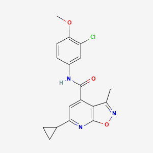 molecular formula C18H16ClN3O3 B10916216 N-(3-chloro-4-methoxyphenyl)-6-cyclopropyl-3-methyl[1,2]oxazolo[5,4-b]pyridine-4-carboxamide 