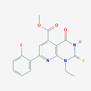 molecular formula C17H14FN3O3S B10916217 Methyl 1-ethyl-7-(2-fluorophenyl)-4-oxo-2-sulfanyl-1,4-dihydropyrido[2,3-d]pyrimidine-5-carboxylate 